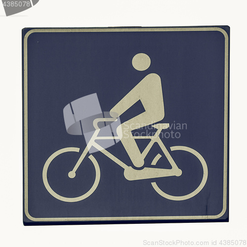 Image of Vintage looking Bike lane sign