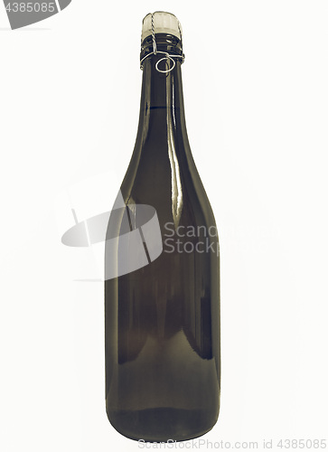 Image of Vintage looking Bottle of wine isolated