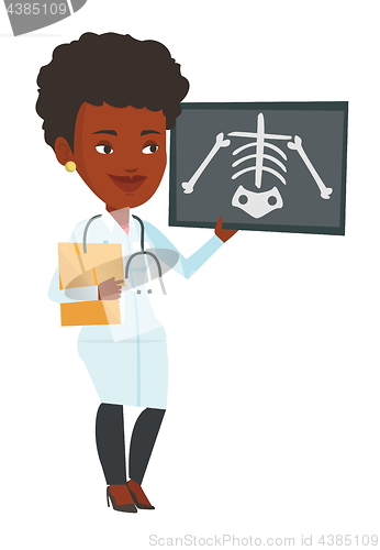 Image of Doctor examining radiograph vector illustration.