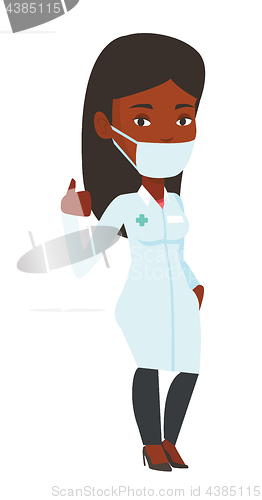 Image of Doctor giving thumbs up vector illustration.