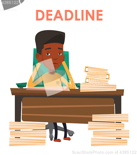 Image of Business man having problem with deadline.