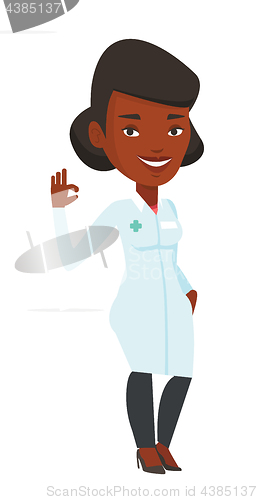 Image of Doctor showing ok sign vector illustration.