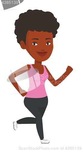 Image of Young woman running vector illustration.