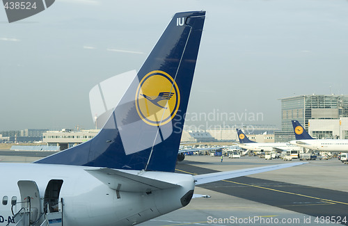 Image of Tailplane of Lufthansa Boeing 737
