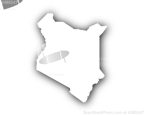 Image of Map of Kenya with shadow