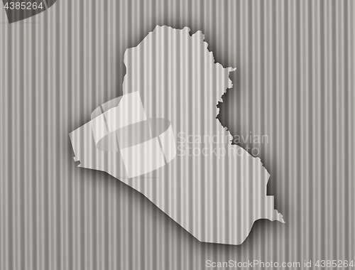Image of Map of Iraq on corrugated iron