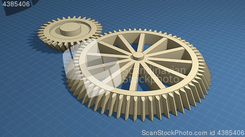 Image of Blueprints and gears