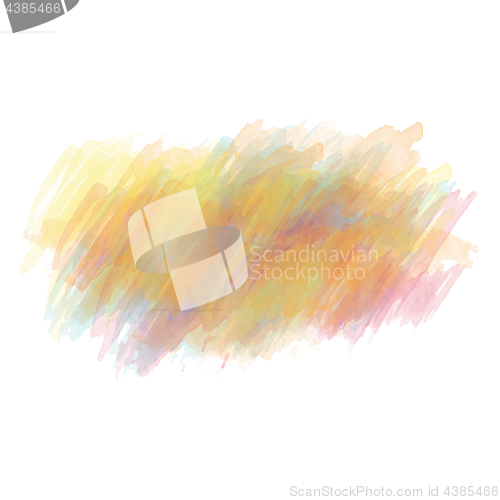 Image of Yellow and orange watercolor painted vector stain isolated on wh