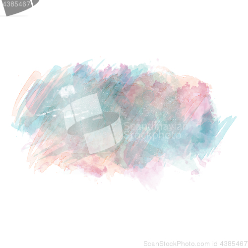 Image of Blue and pink watercolor painted vector stain isolated on white 