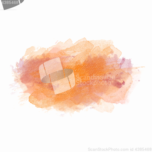 Image of Purple and yellow watercolor painted vector stain isolated on wh