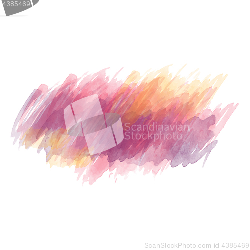 Image of Purple and yellow watercolor painted vector stain isolated on wh