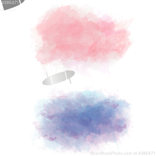 Image of Set of color vector watercolor stains