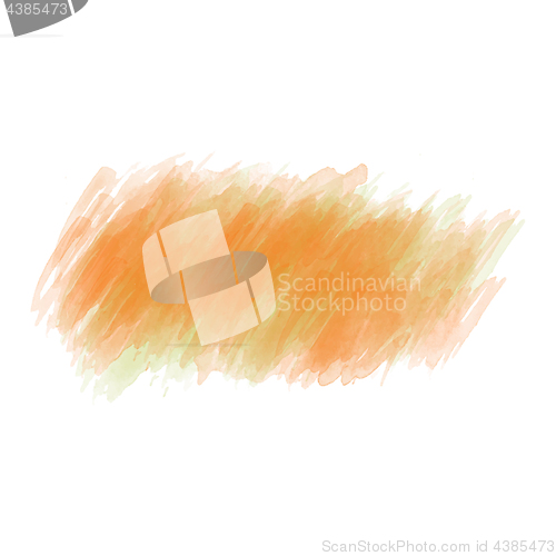 Image of Yellow, green and orange watercolor painted vector stain isolate