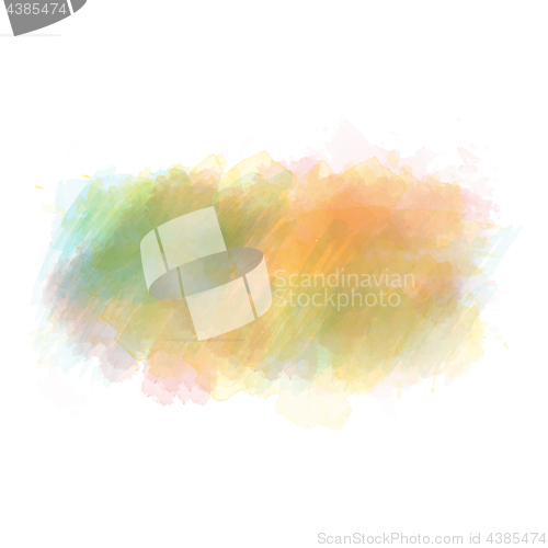 Image of Yellow, green and orange watercolor painted vector stain isolate