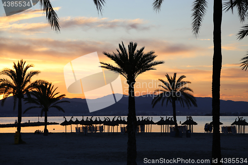 Image of Beautiful sunset on the beach