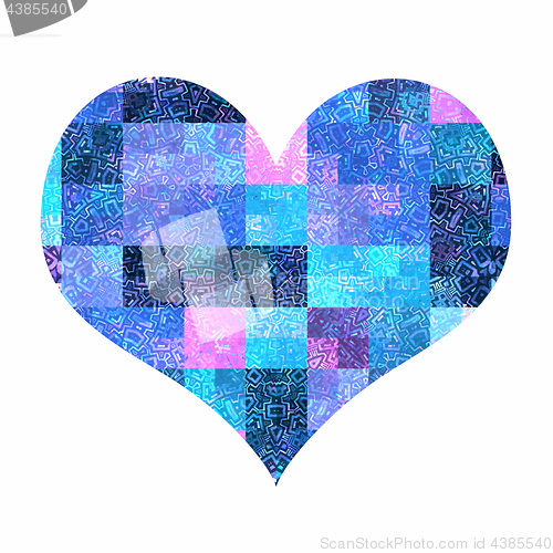 Image of Abstract heart with bright pattern 