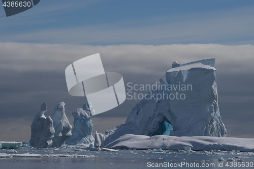 Image of Beautiful view of icebergs in Antarctica