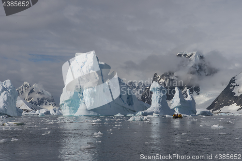 Image of Beautiful view of icebergs in Antarctica