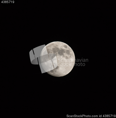 Image of Waxing Gibbous Moon Isolated