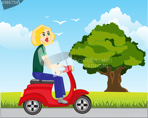 Image of Girl on motorcycle