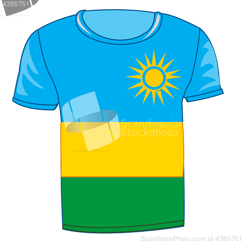 Image of T-shirt with flag Rwanda