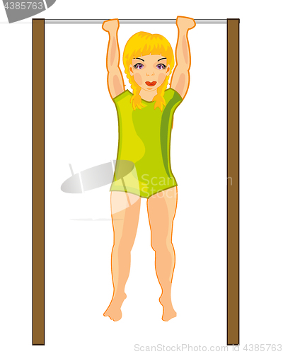 Image of Girl on horizontal bar