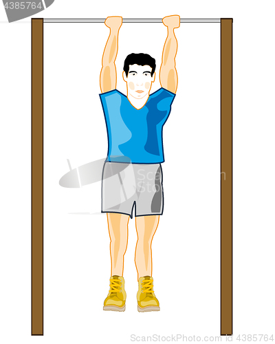 Image of Man on horizontal bar