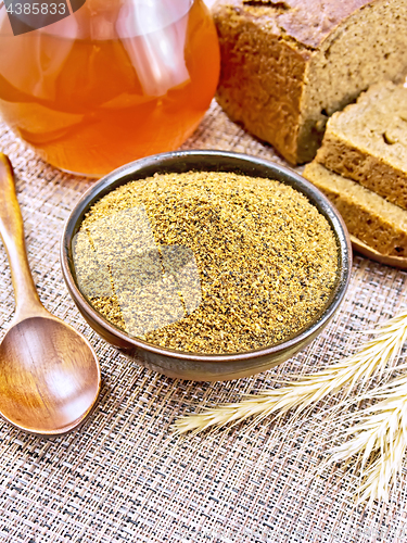 Image of Malt in bowl on brown napkin