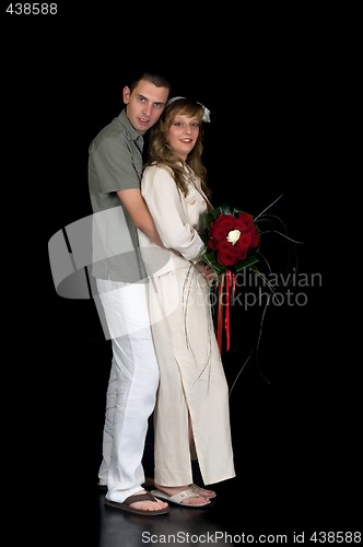 Image of Young happy wedding couple