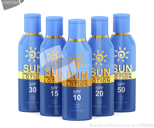 Image of Group of sunscreen lotions