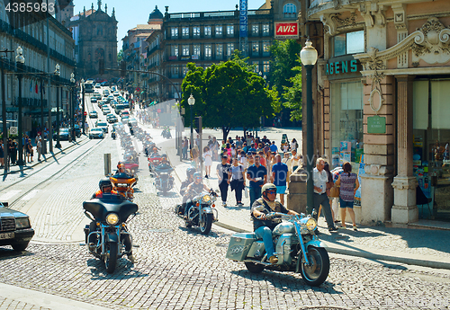Image of Moto parade in Porto, Portugal