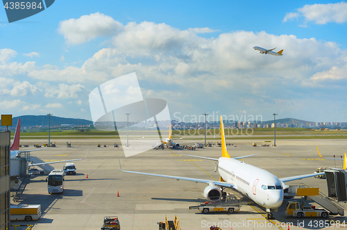 Image of Modern airport overlooking scene