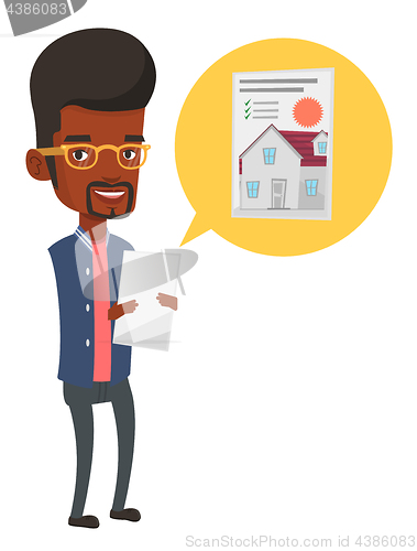 Image of Man looking for house vector illustration.