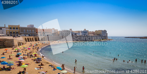 Image of GALLIPOLI, ITALY - 28th August 2017: turism during summer season