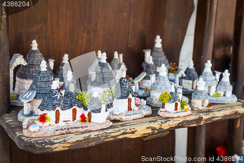 Image of ALBEROBELLO, ITALY - Trulli di Alberobello souvenirs for tourist