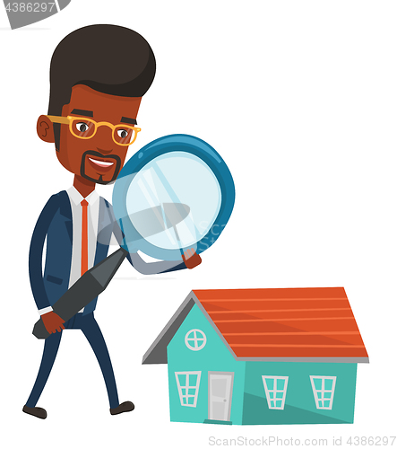 Image of Man looking for house vector illustration.