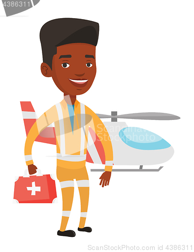 Image of Doctor of air ambulance vector illustration.