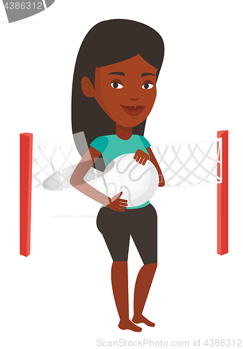 Image of Beach volleyball player vector illustration.