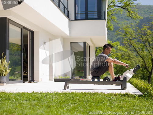 Image of man doing morning exercises