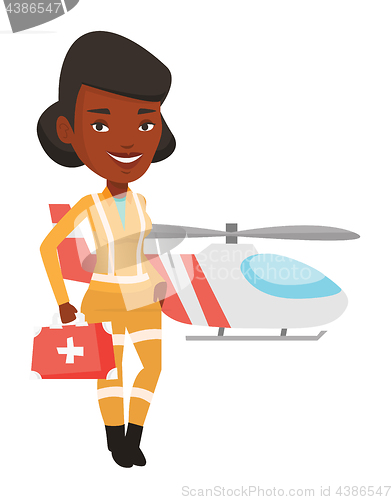 Image of Doctor of air ambulance vector illustration.