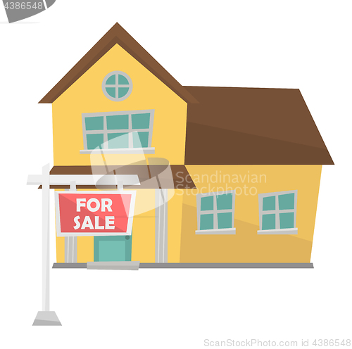 Image of House with placard for sale vector illustration.