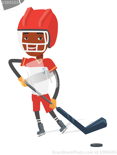 Image of Ice hockey player vector illustration.