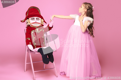 Image of The beauty ballerina with nutcracker