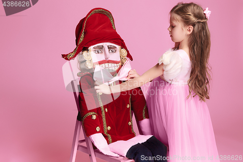 Image of The beauty ballerina with nutcracker