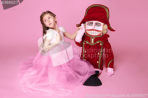 Image of The beauty ballerina with nutcracker