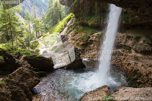 Image of Upper Pericnik waterfall at Triglav national park, Julian Alps, Slovenia.