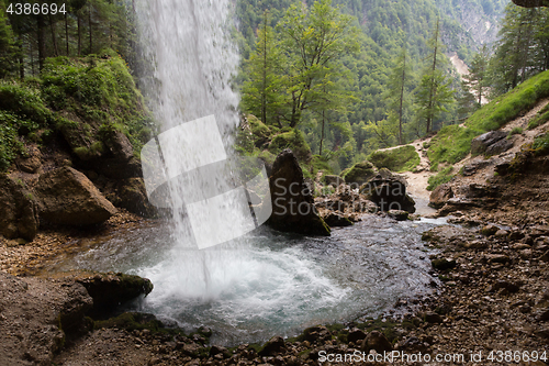 Image of Upper Pericnik waterfall at Triglav national park, Julian Alps, Slovenia.