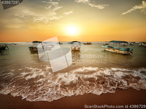 Image of Fishing boats in ocean