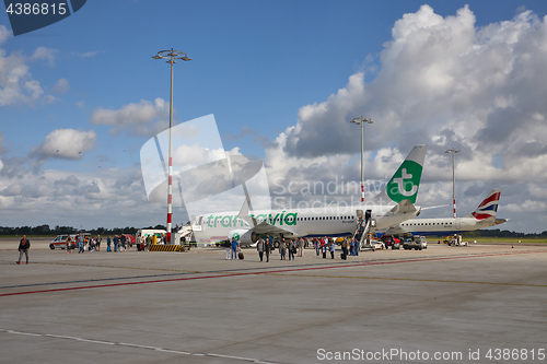 Image of Transavia airliner at the airport