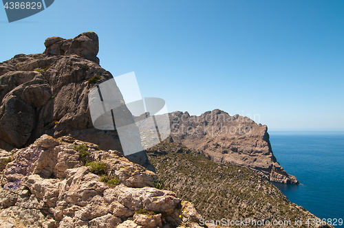 Image of Cliff and blue sea